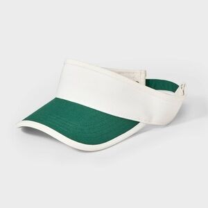 Recycled Polyester Visor Hat Universal Thread Target Off-White/Green